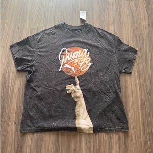 Puma Dylan Exhibit Graphic Tee Black Acid Wash XL Basketball T-Shirt NWT